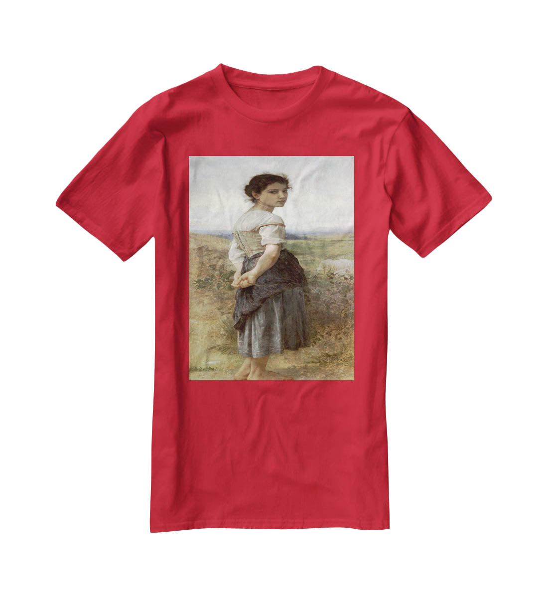 The Young Shepherdess By Bouguereau T-Shirt - Canvas Art Rocks - 4