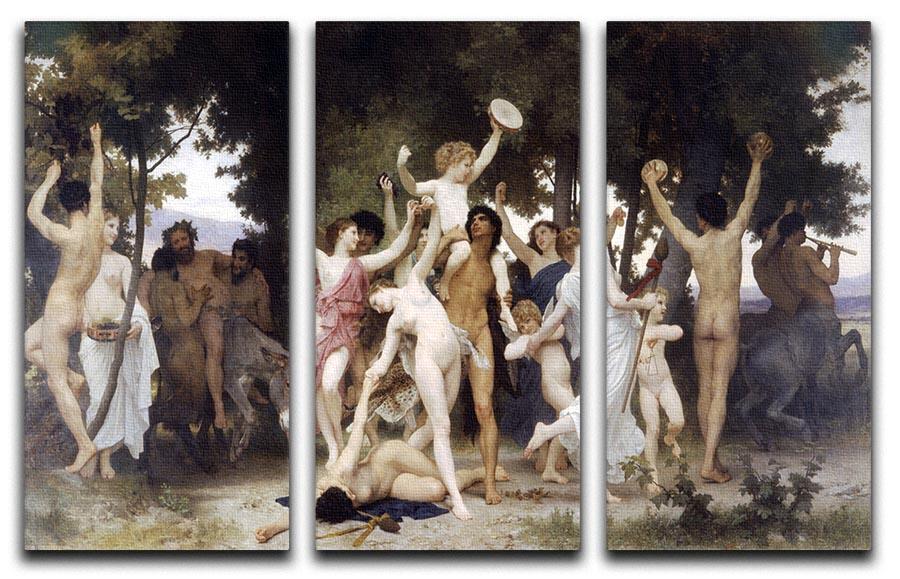 The Youth of Bacchus By Bouguereau 3 Split Panel Canvas Print - Canvas Art Rocks - 1