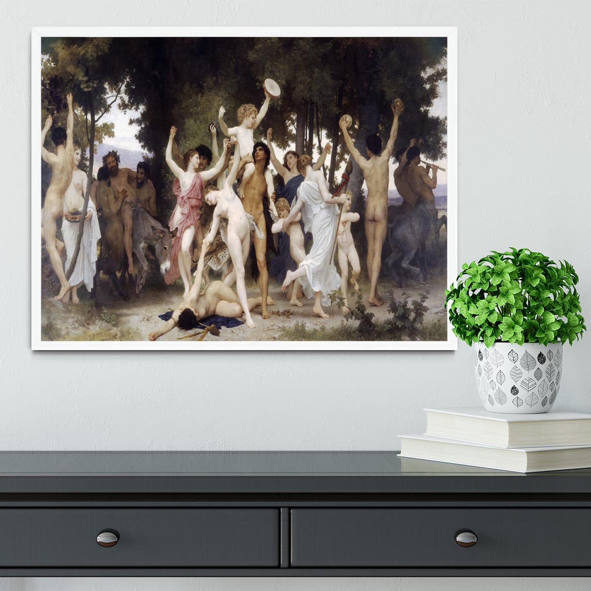 The Youth of Bacchus By Bouguereau Framed Print - Canvas Art Rocks -6