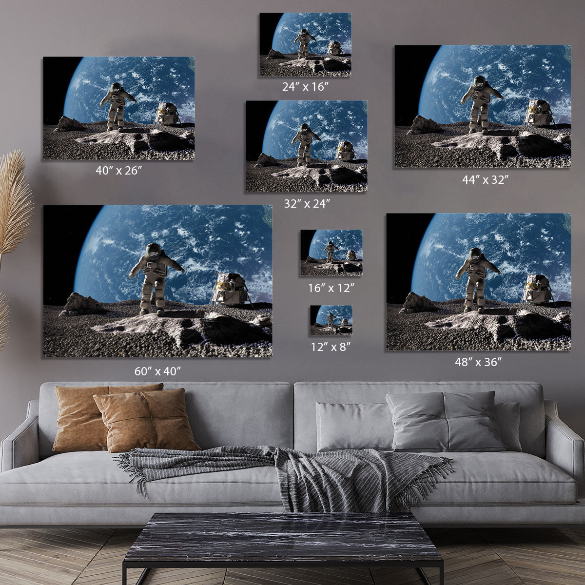 The astronaut on a background of a planet Canvas Print or Poster - Canvas Art Rocks - 7