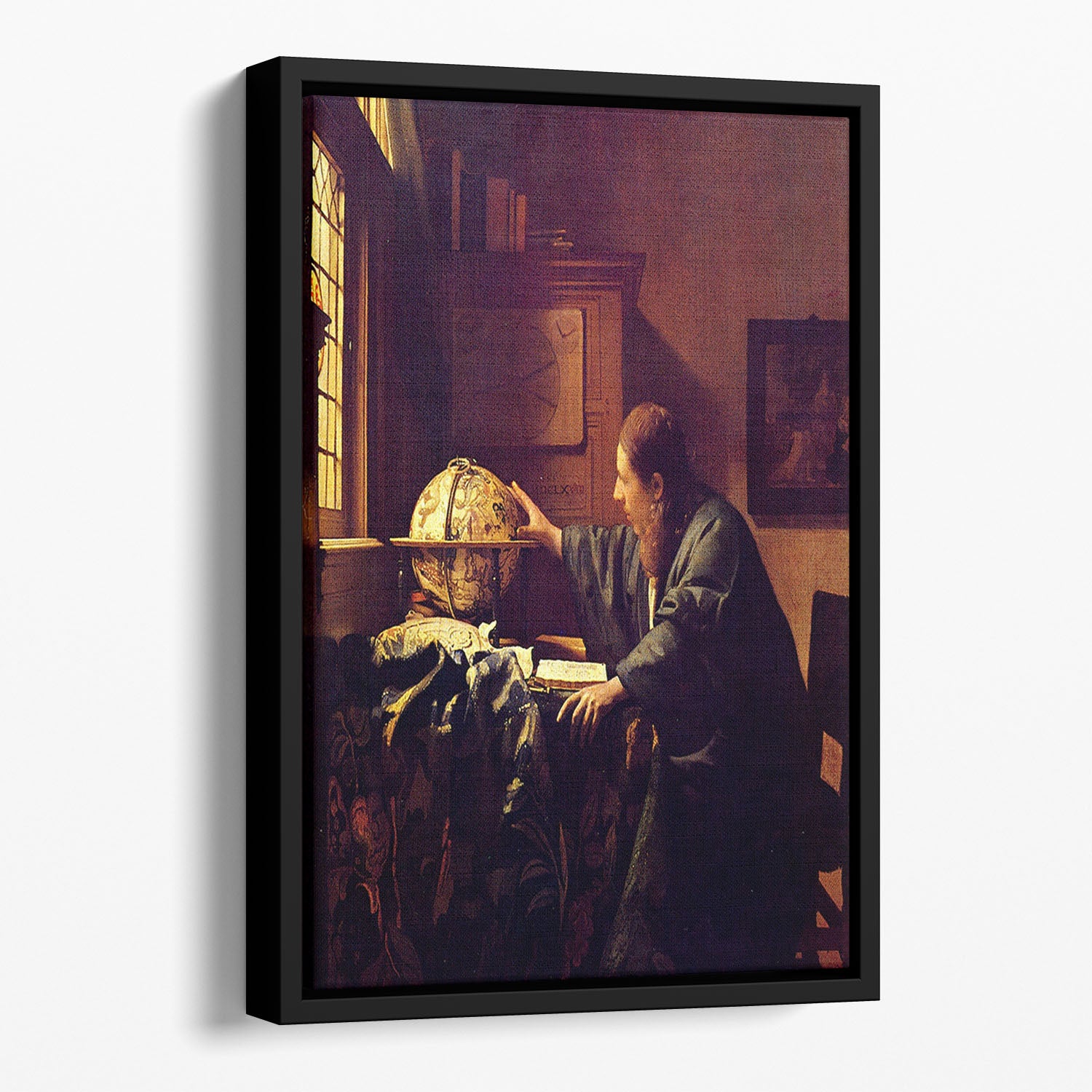 The astronomer by Vermeer Floating Framed Canvas