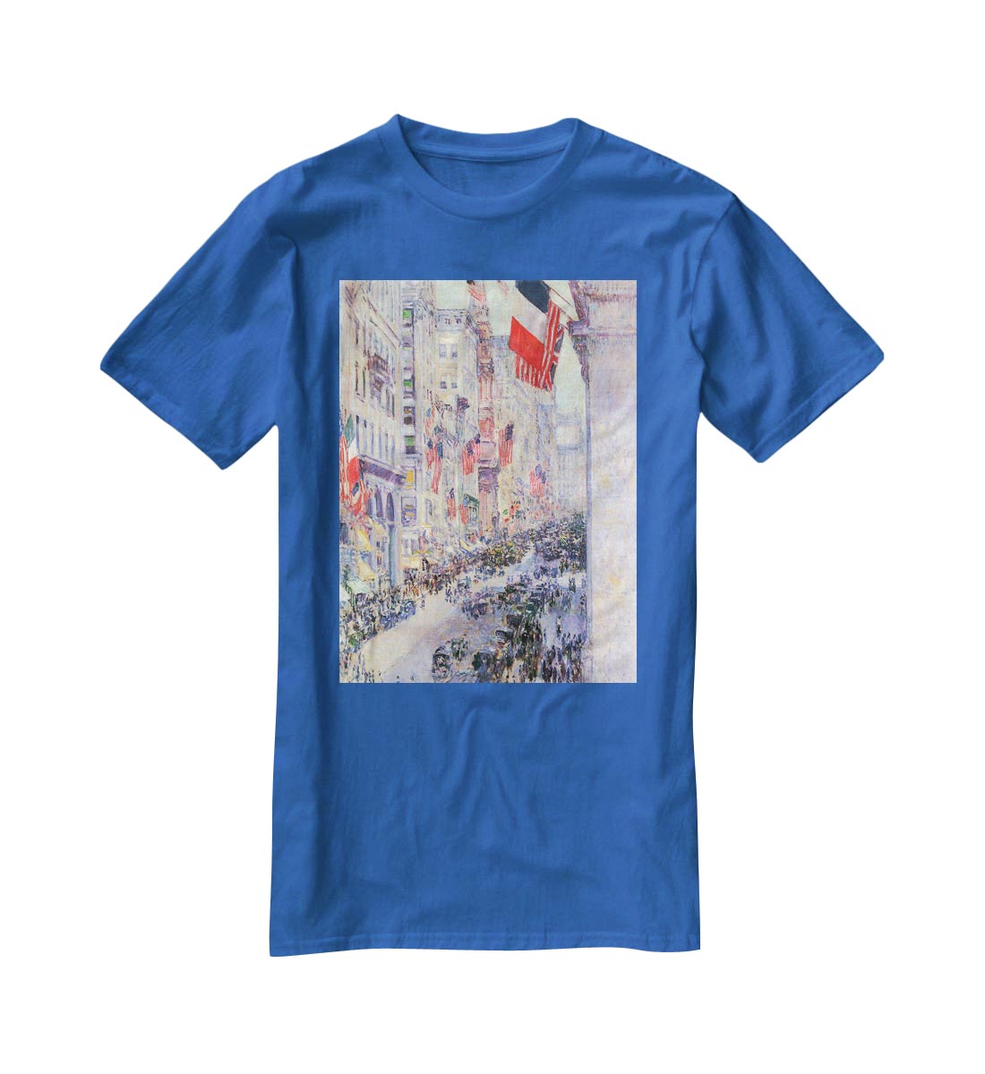 The avenue along 34th Street May 1917 by Hassam T-Shirt - Canvas Art Rocks - 2