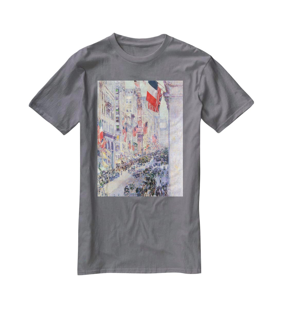 The avenue along 34th Street May 1917 by Hassam T-Shirt - Canvas Art Rocks - 3