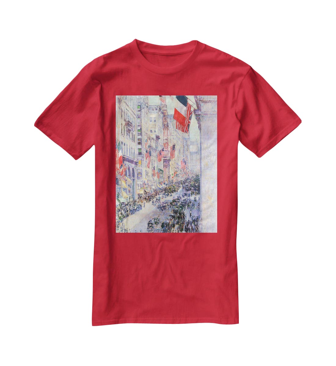 The avenue along 34th Street May 1917 by Hassam T-Shirt - Canvas Art Rocks - 4