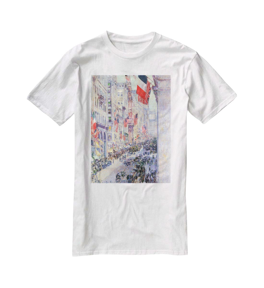 The avenue along 34th Street May 1917 by Hassam T-Shirt - Canvas Art Rocks - 5