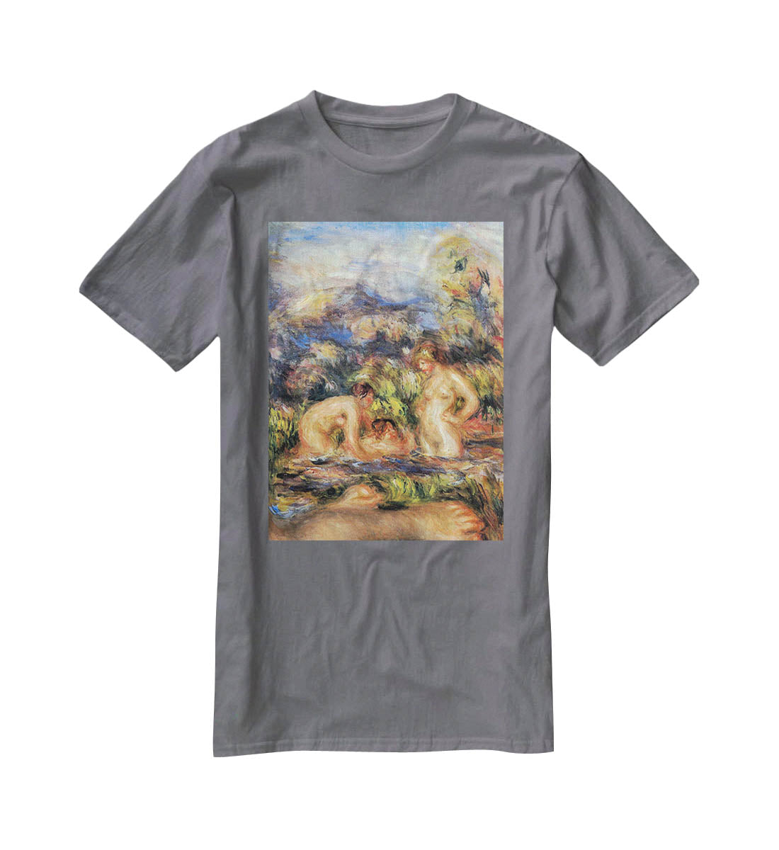 The bathers Detail by Renoir T-Shirt - Canvas Art Rocks - 3