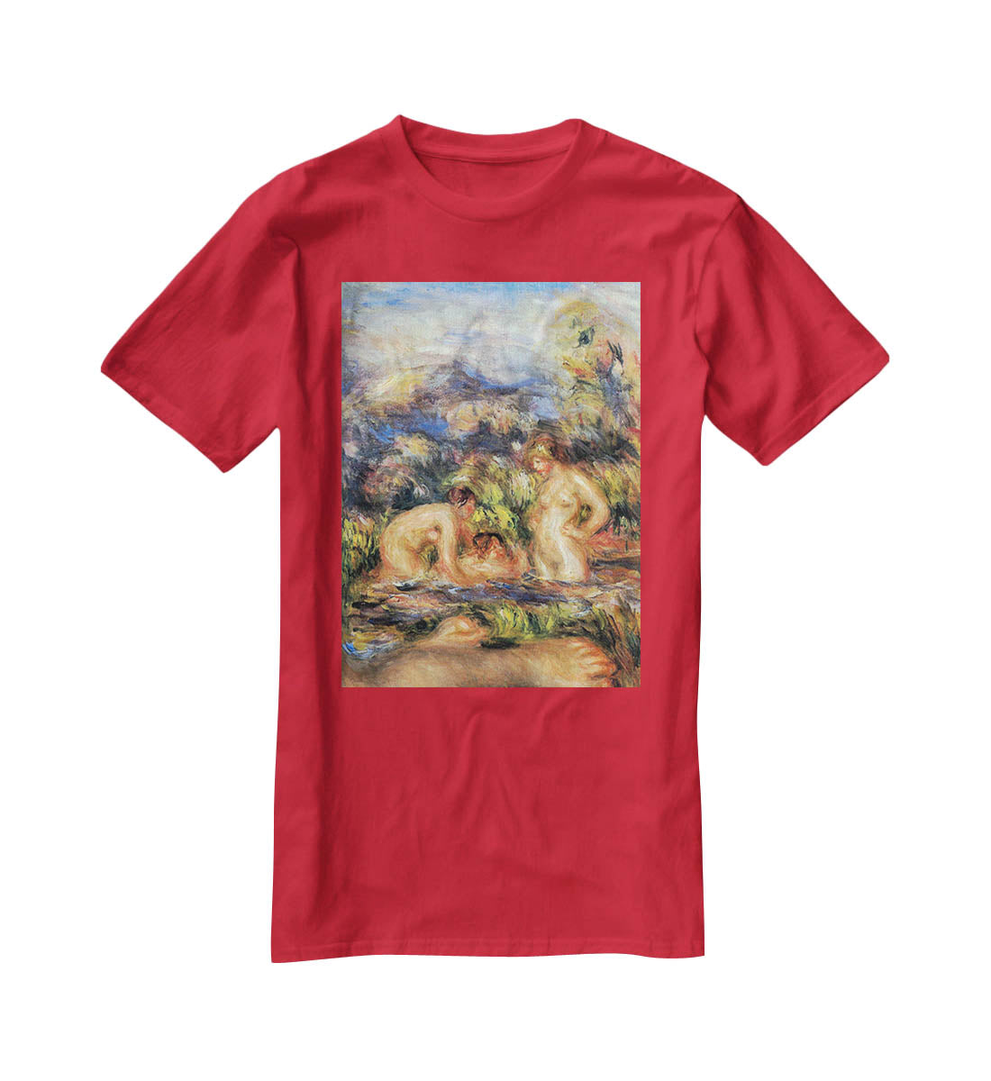 The bathers Detail by Renoir T-Shirt - Canvas Art Rocks - 4