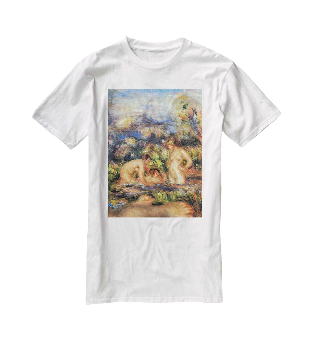The bathers Detail by Renoir T-Shirt - Canvas Art Rocks - 5