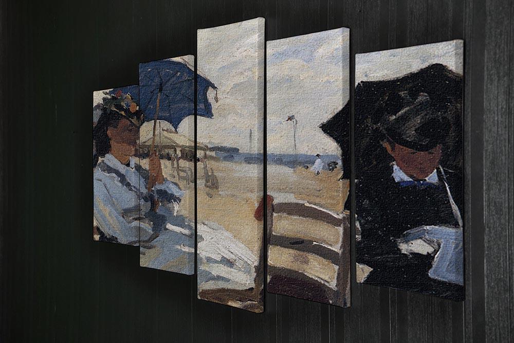 The beach a Trouville by Monet 5 Split Panel Canvas - Canvas Art Rocks - 2