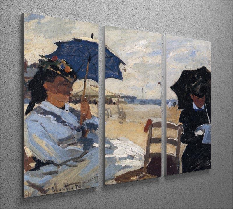The beach a Trouville by Monet Split Panel Canvas Print - Canvas Art Rocks - 4