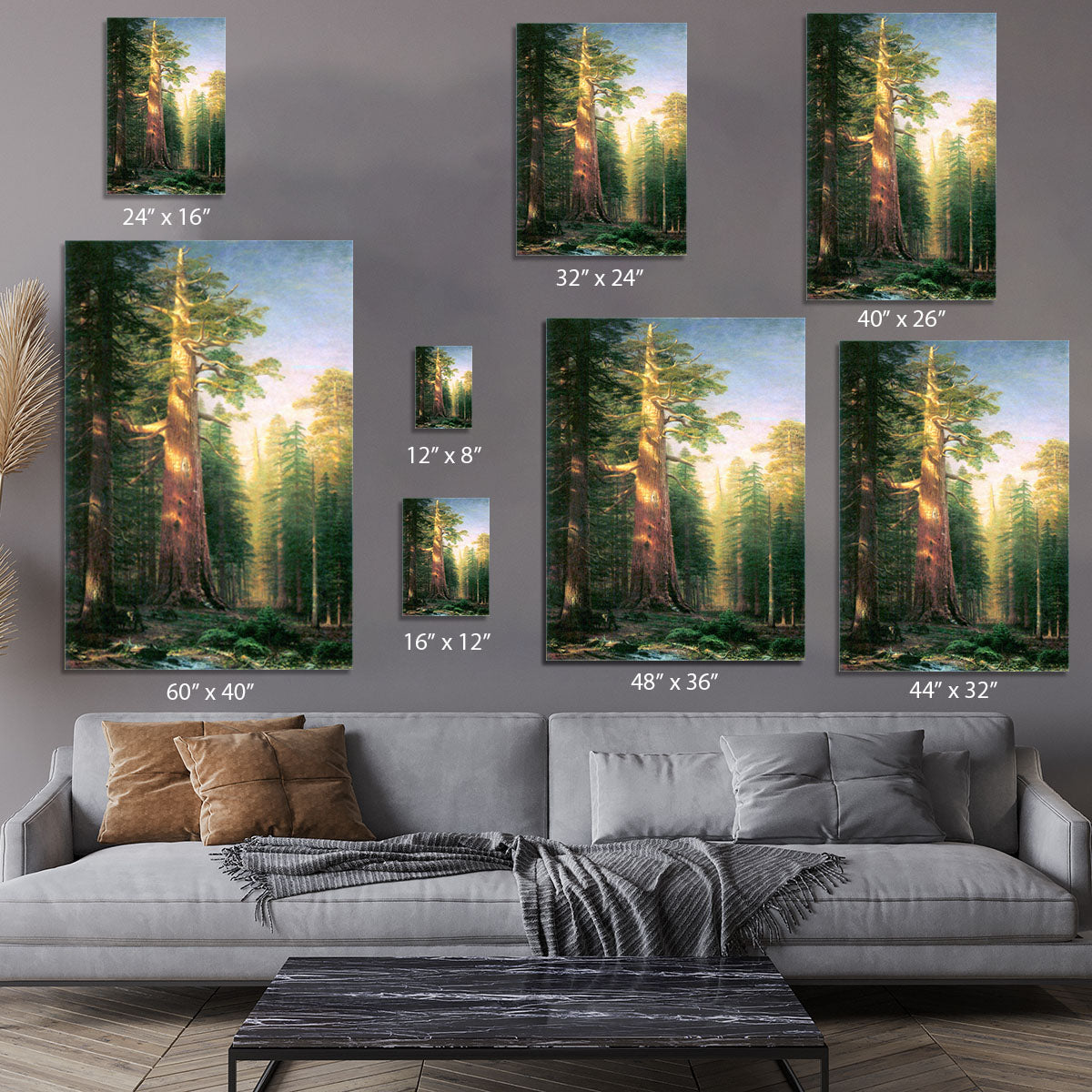 The big trees Mariposa Grove California by Bierstadt Canvas Print or Poster - Canvas Art Rocks - 7