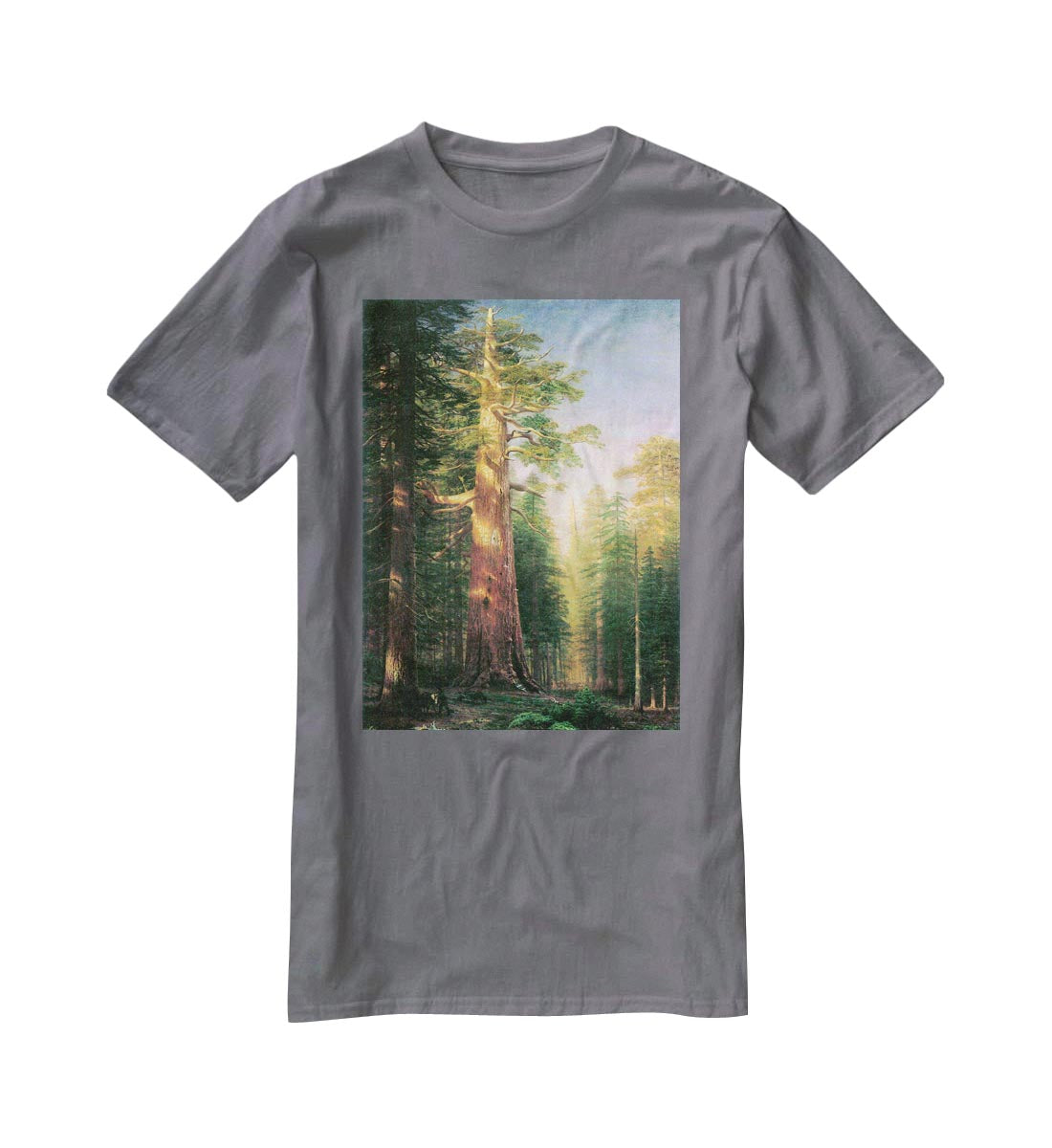 The big trees Mariposa Grove California by Bierstadt T-Shirt - Canvas Art Rocks - 3