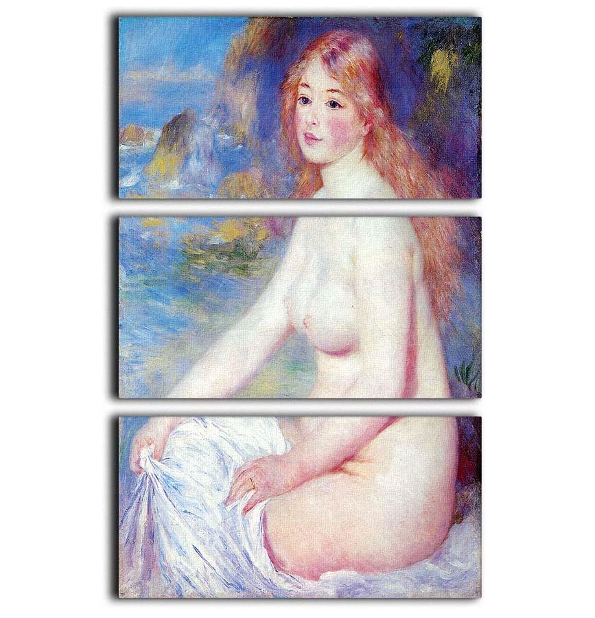 The blond bather 1 by Renoir 3 Split Panel Canvas Print - Canvas Art Rocks - 1