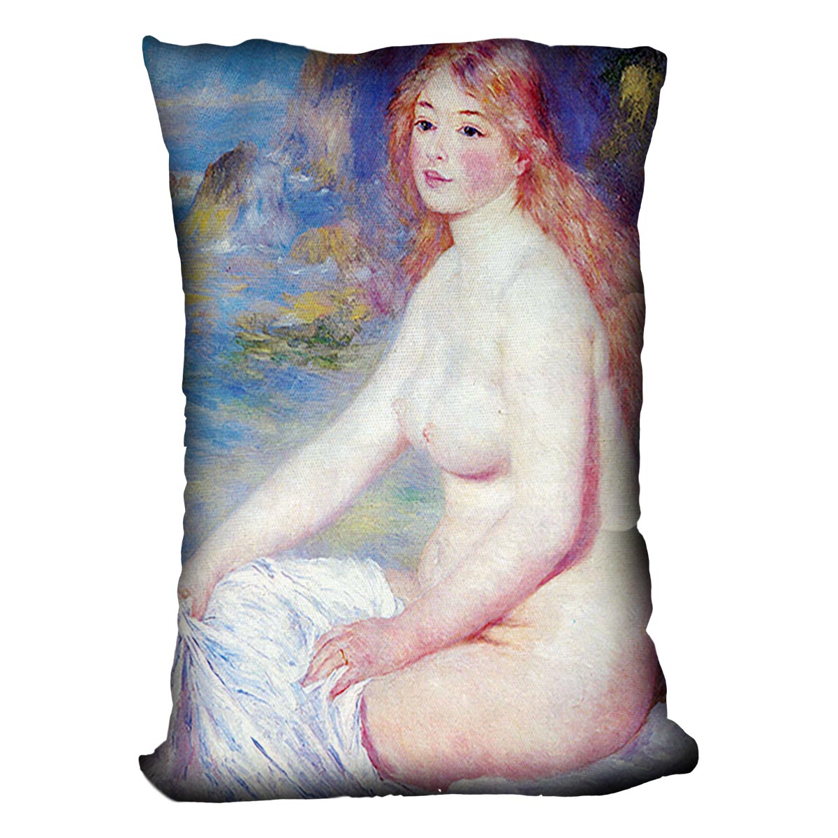 The blond bather 1 by Renoir Cushion