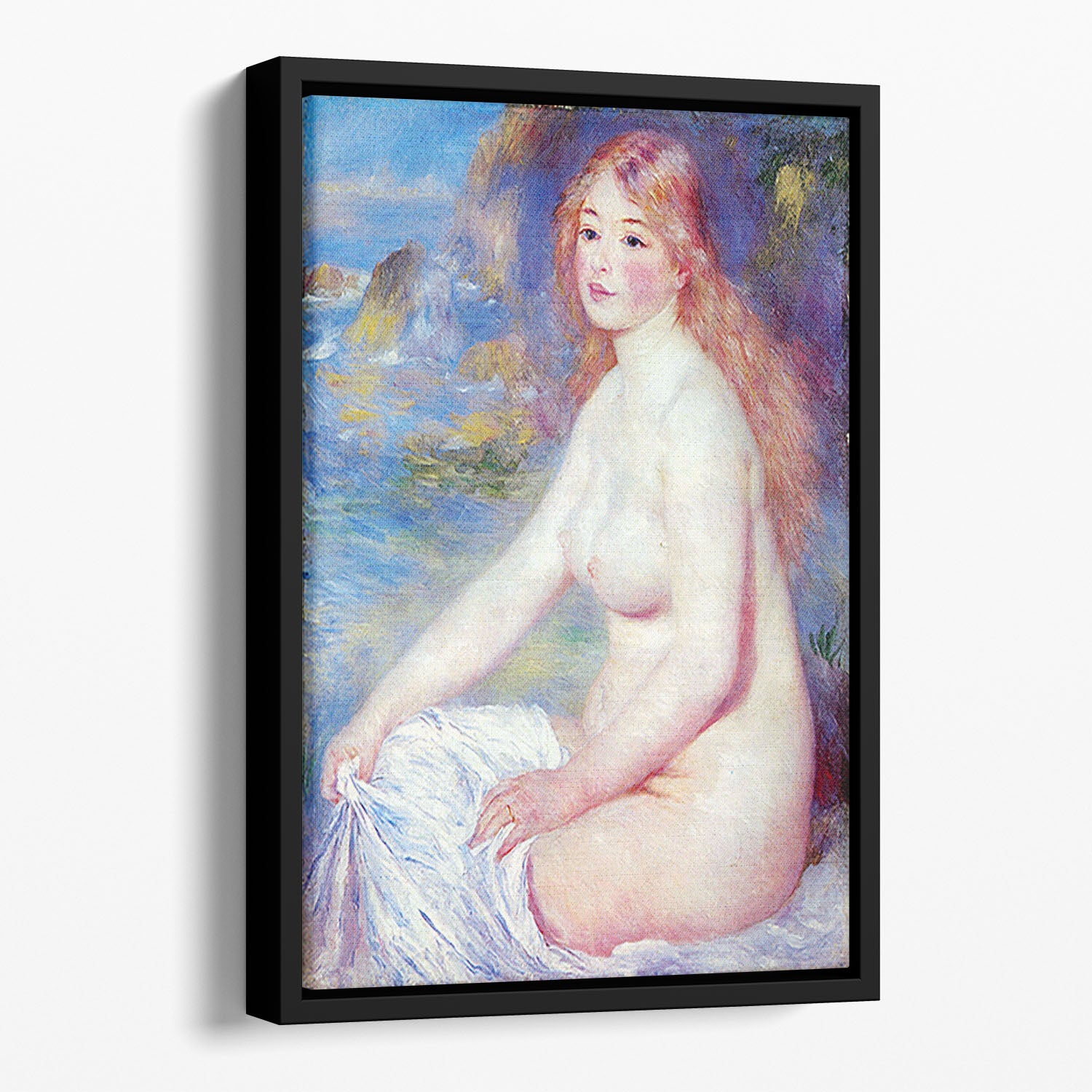 The blond bather 1 by Renoir Floating Framed Canvas
