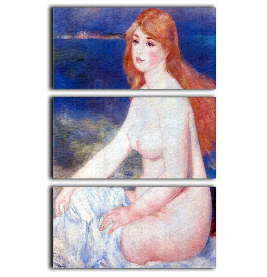 The blond bather 2 by Renoir 3 Split Panel Canvas Print - Canvas Art Rocks - 1