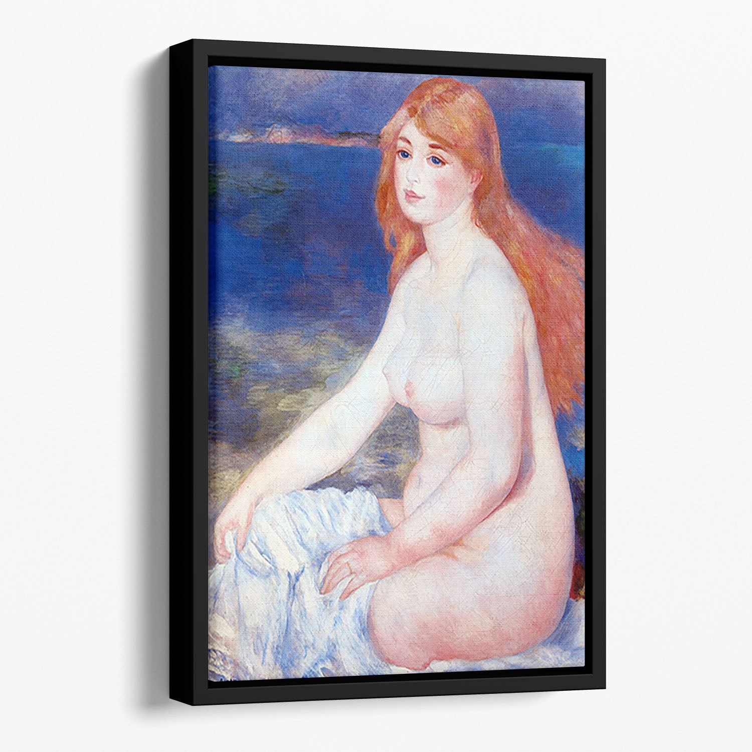 The blond bather 2 by Renoir Floating Framed Canvas