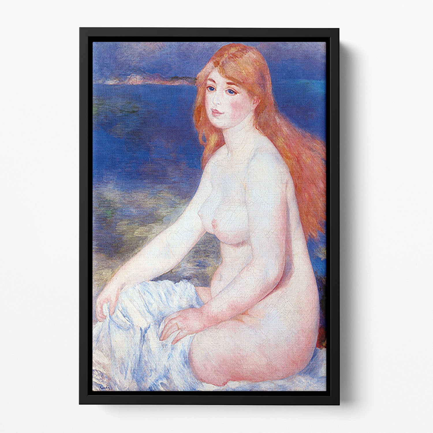 The blond bather 2 by Renoir Floating Framed Canvas