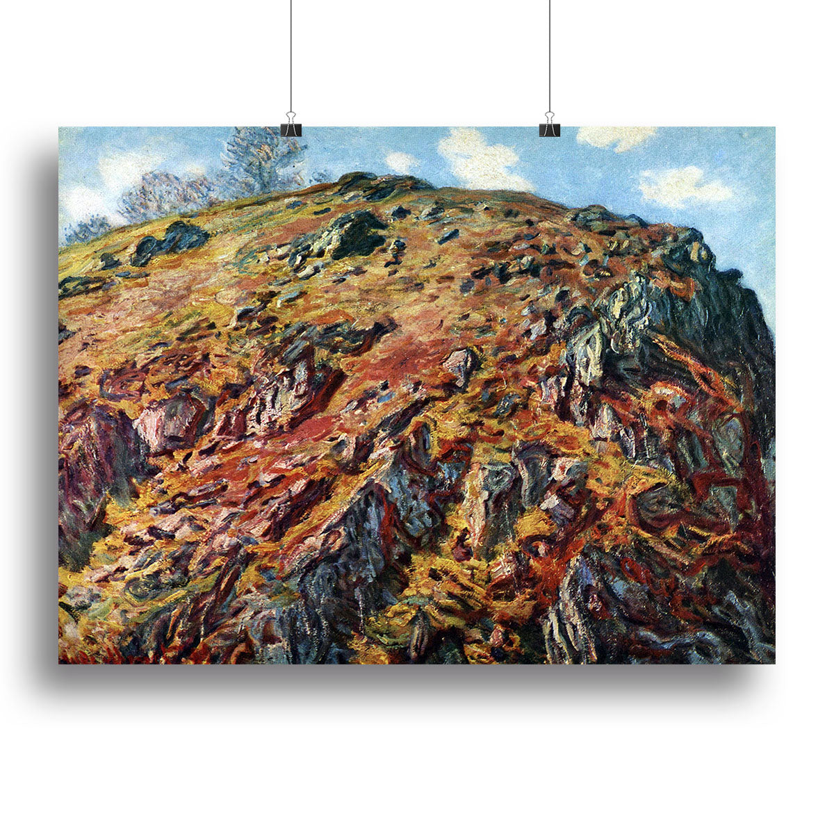 The boulder by Monet Canvas Print or Poster - Canvas Art Rocks - 2