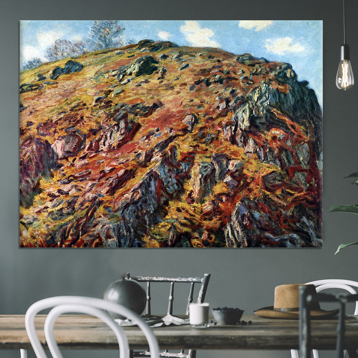 The boulder by Monet Canvas Print or Poster - Canvas Art Rocks - 3