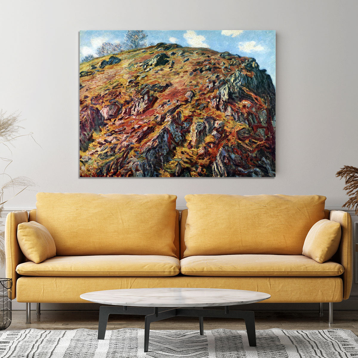 The boulder by Monet Canvas Print or Poster - Canvas Art Rocks - 4