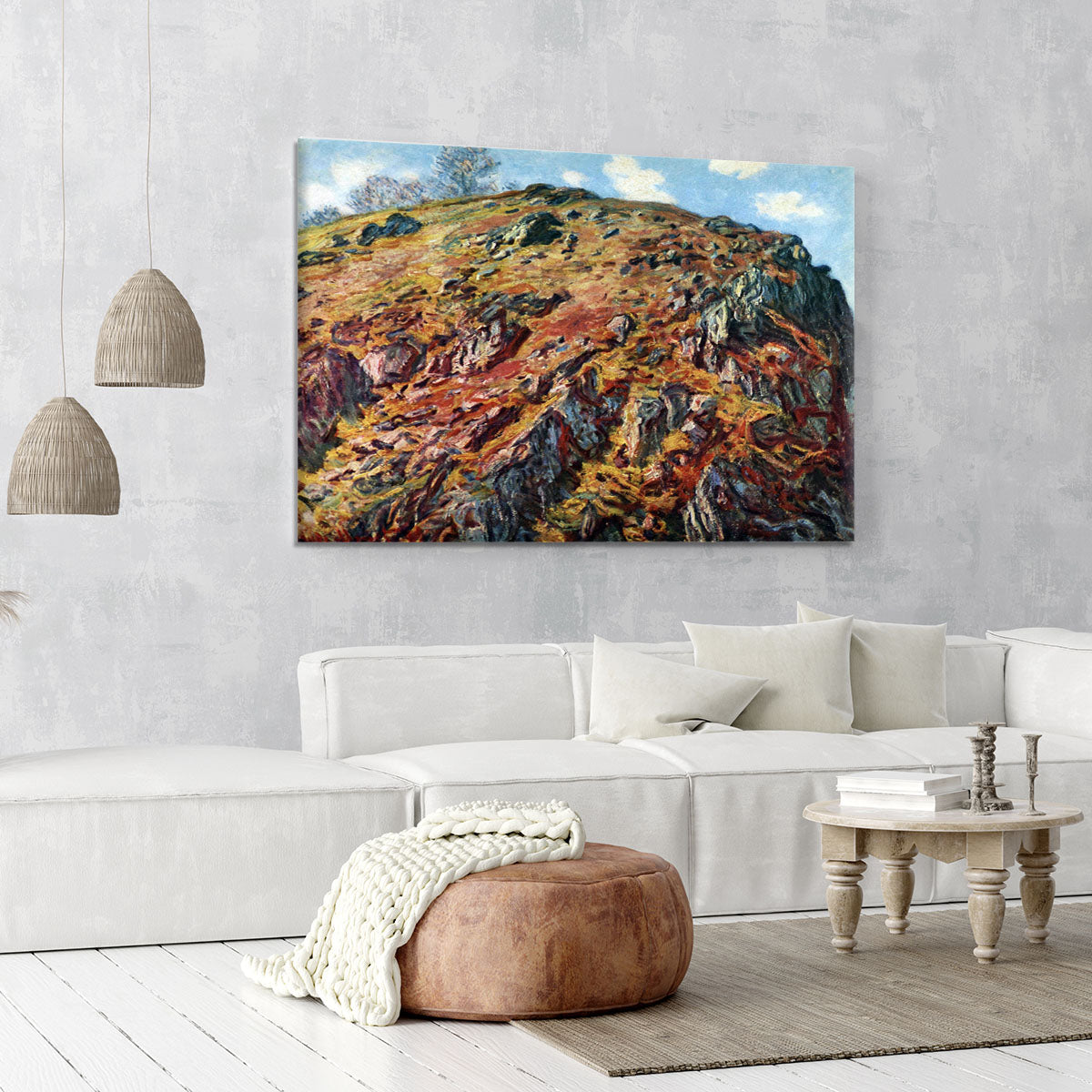 The boulder by Monet Canvas Print or Poster - Canvas Art Rocks - 6
