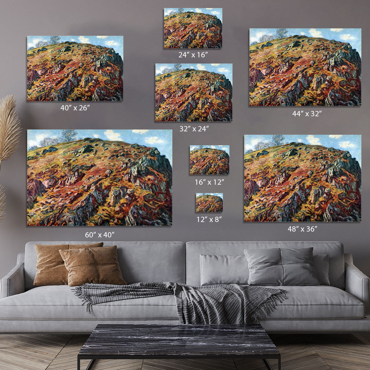 The boulder by Monet Canvas Print or Poster - Canvas Art Rocks - 7