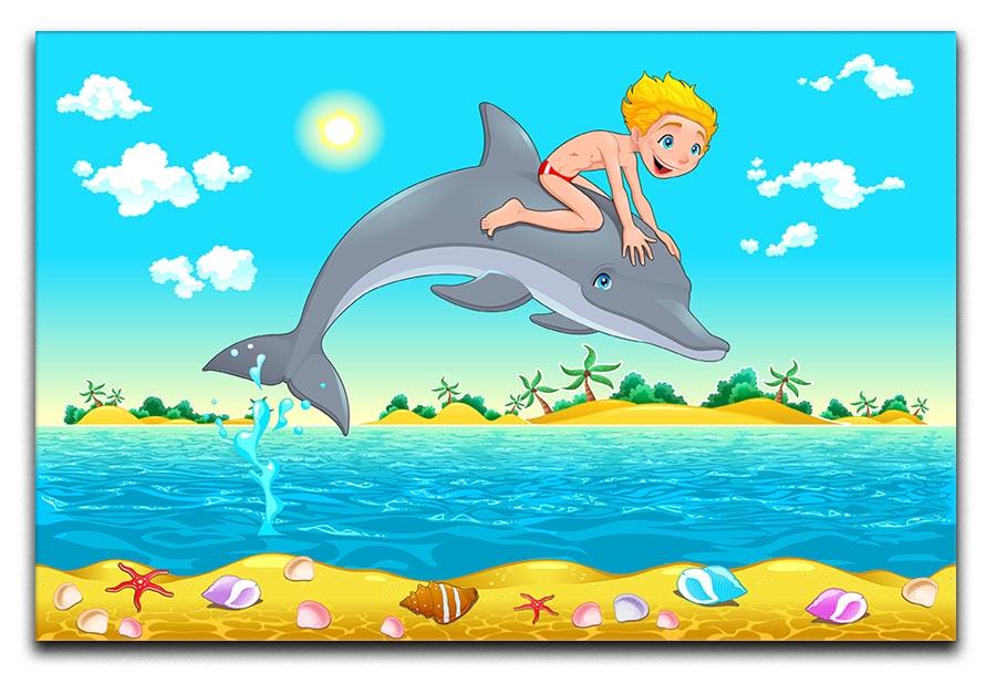 The boy and the dolphin Canvas Print or Poster - Canvas Art Rocks - 1