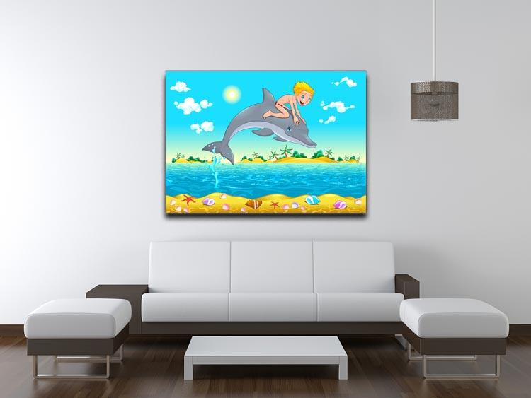 The boy and the dolphin Canvas Print or Poster - Canvas Art Rocks - 4