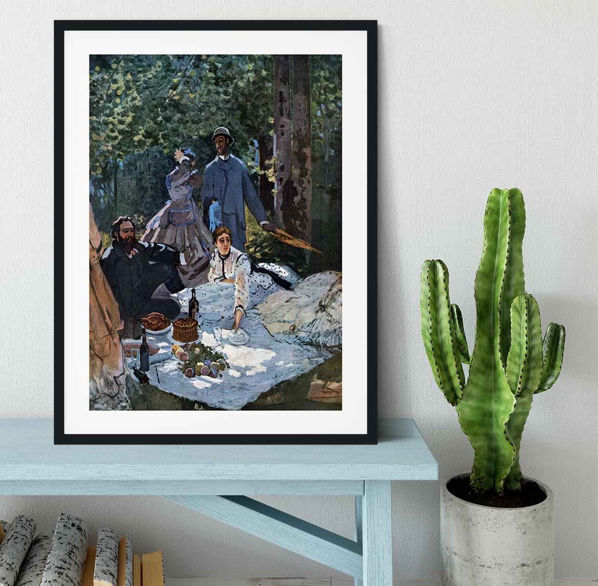 The breakfast outdoors central section by Monet Framed Print - Canvas Art Rocks - 1