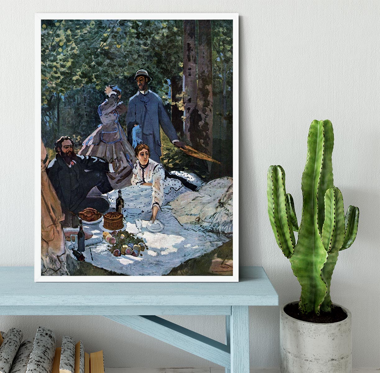 The breakfast outdoors central section by Monet Framed Print - Canvas Art Rocks -6