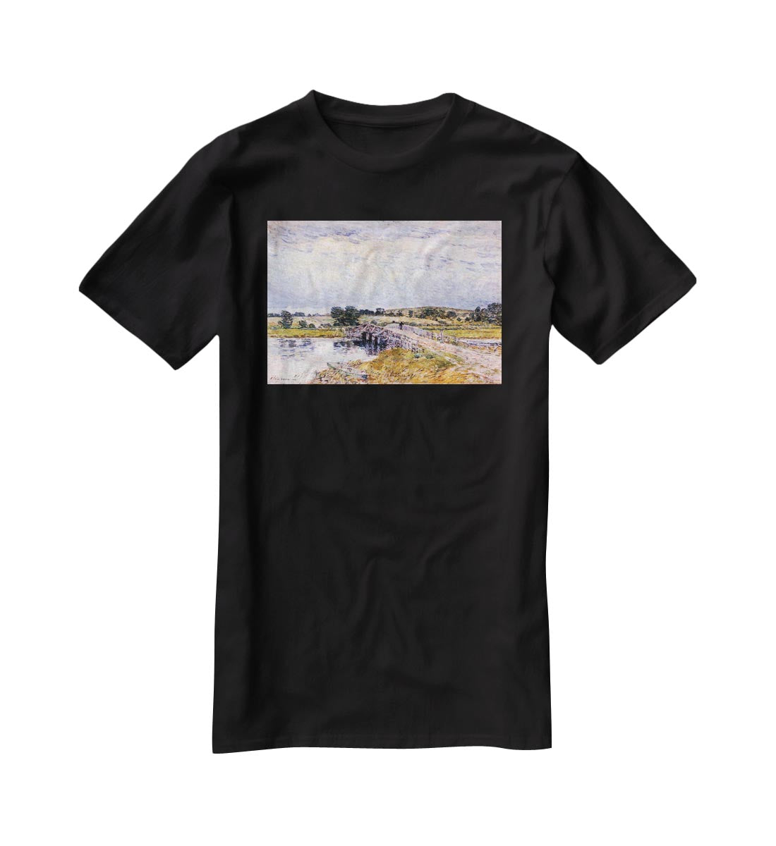 The bridge from Old Lyme by Hassam T-Shirt - Canvas Art Rocks - 1