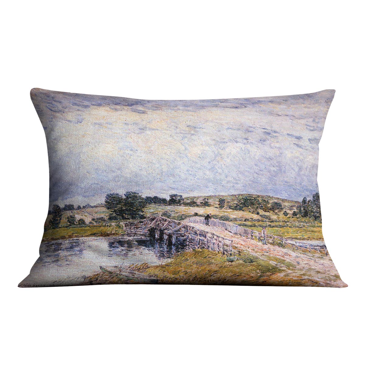 The bridge from Old Lyme by Hassam Cushion - Canvas Art Rocks - 4