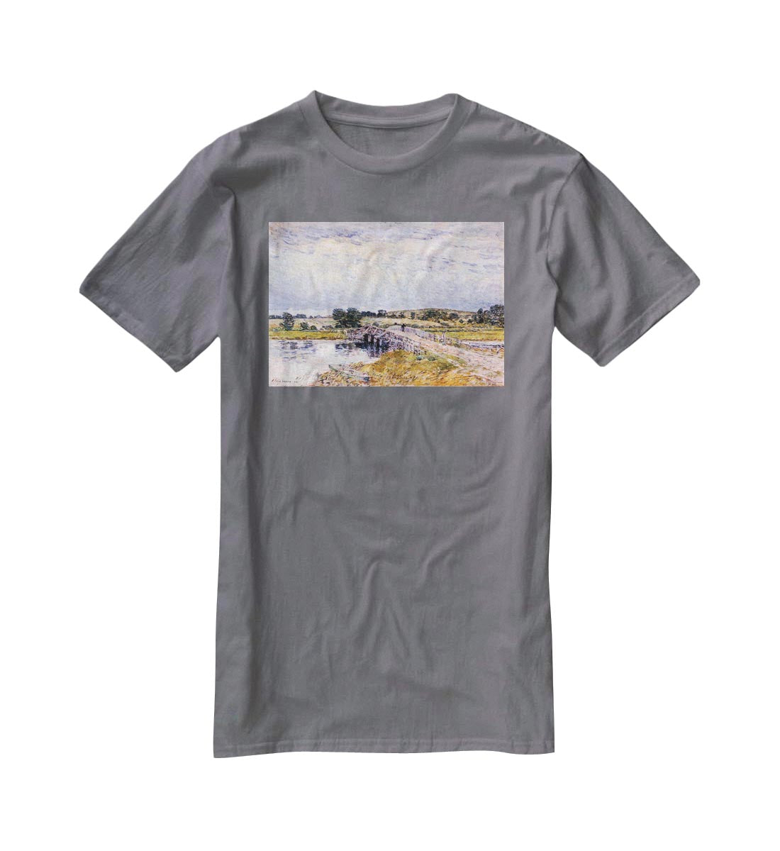 The bridge from Old Lyme by Hassam T-Shirt - Canvas Art Rocks - 3
