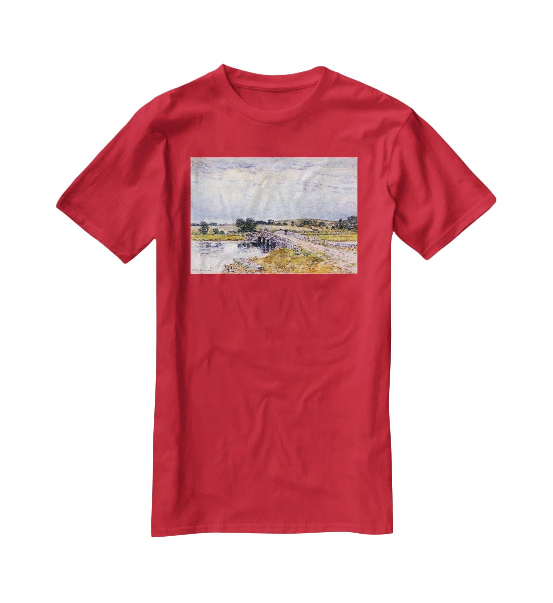 The bridge from Old Lyme by Hassam T-Shirt - Canvas Art Rocks - 4