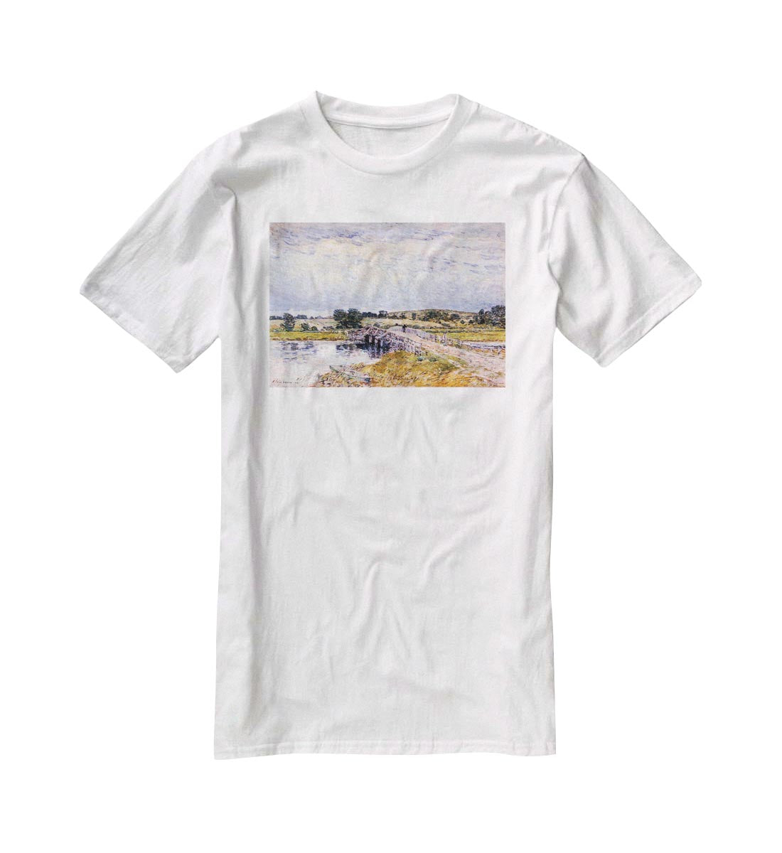 The bridge from Old Lyme by Hassam T-Shirt - Canvas Art Rocks - 5
