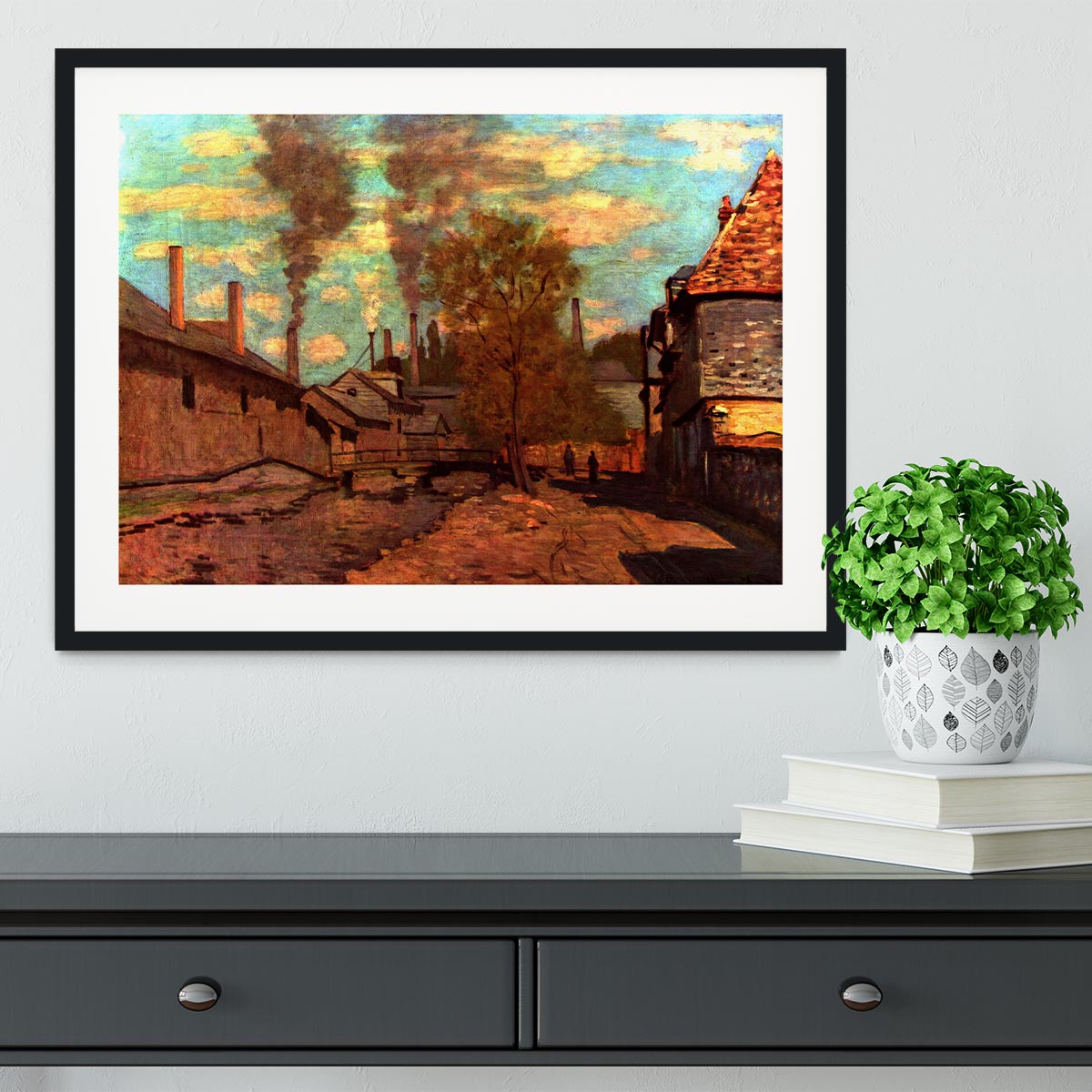 The brook of Robec by Monet Framed Print - Canvas Art Rocks - 1