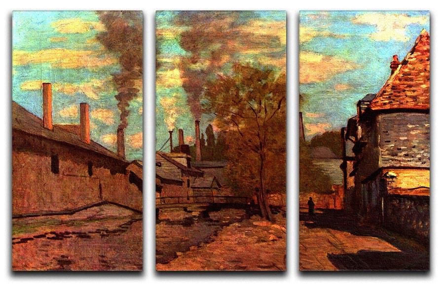 The brook of Robec by Monet Split Panel Canvas Print - Canvas Art Rocks - 4