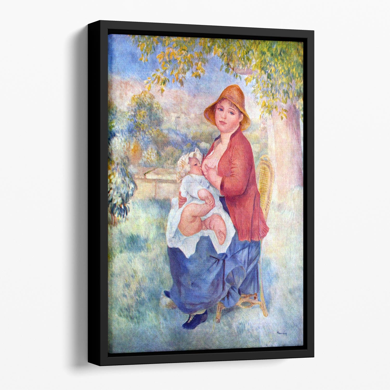 The child at the chest maternity by Renoir Floating Framed Canvas