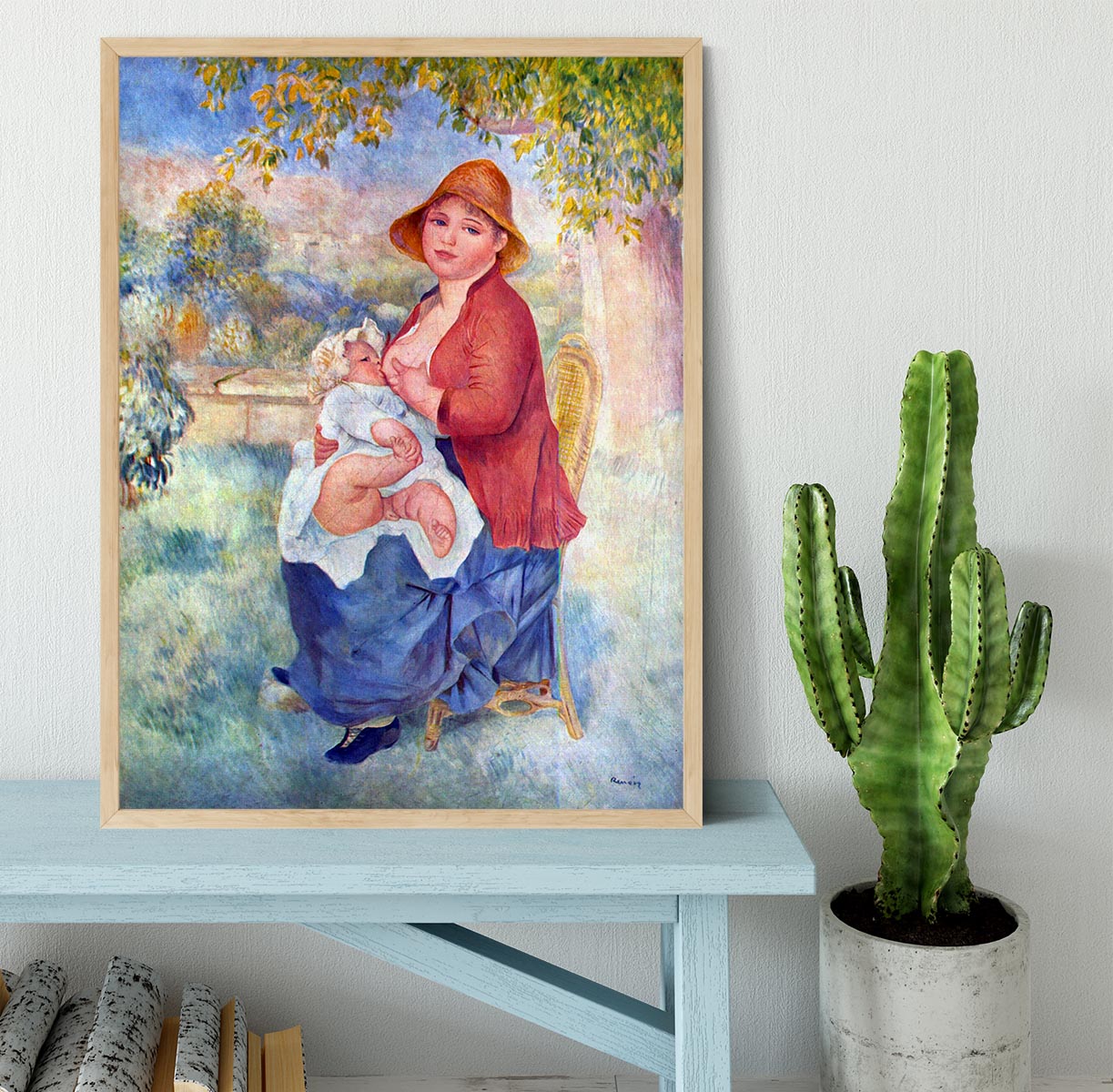 The child at the chest maternity by Renoir Framed Print - Canvas Art Rocks - 4