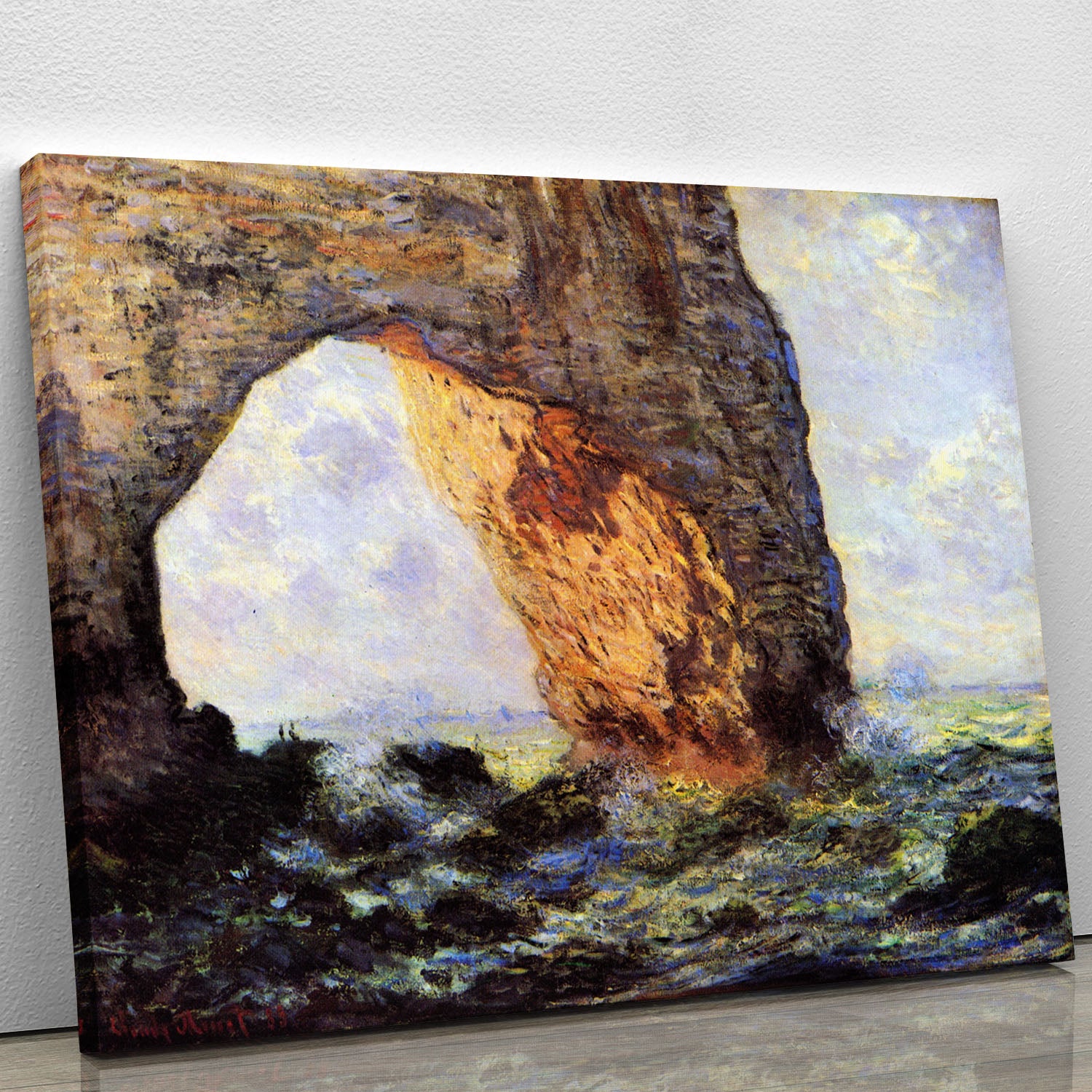 The cliff at Etretat by Monet Canvas Print or Poster - Canvas Art Rocks - 1