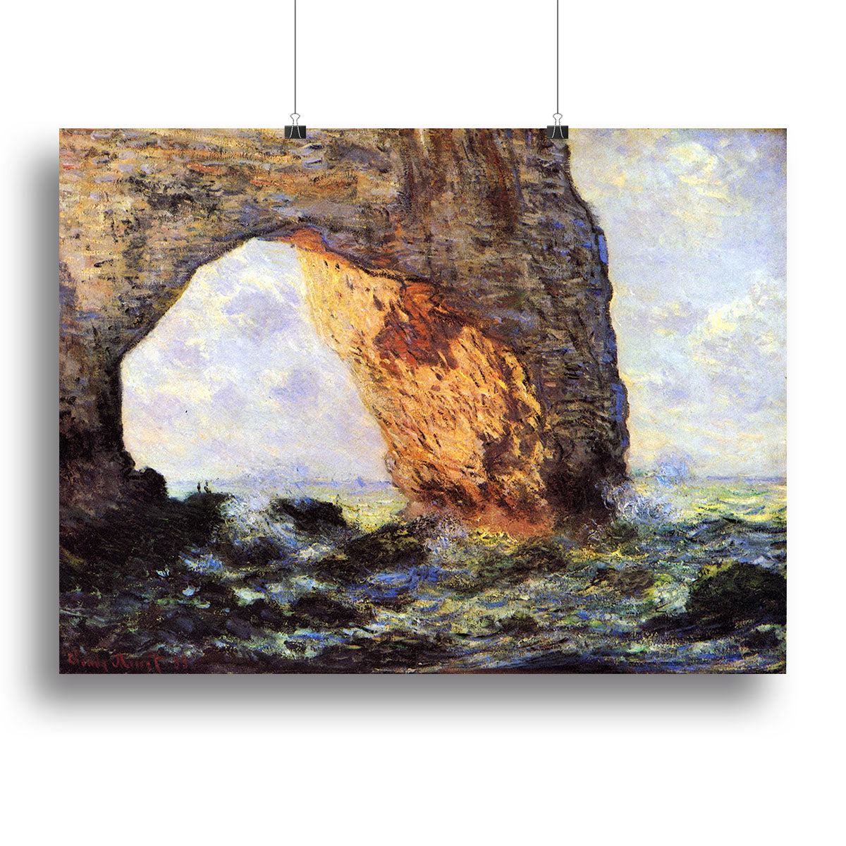 The cliff at Etretat by Monet Canvas Print or Poster - Canvas Art Rocks - 2