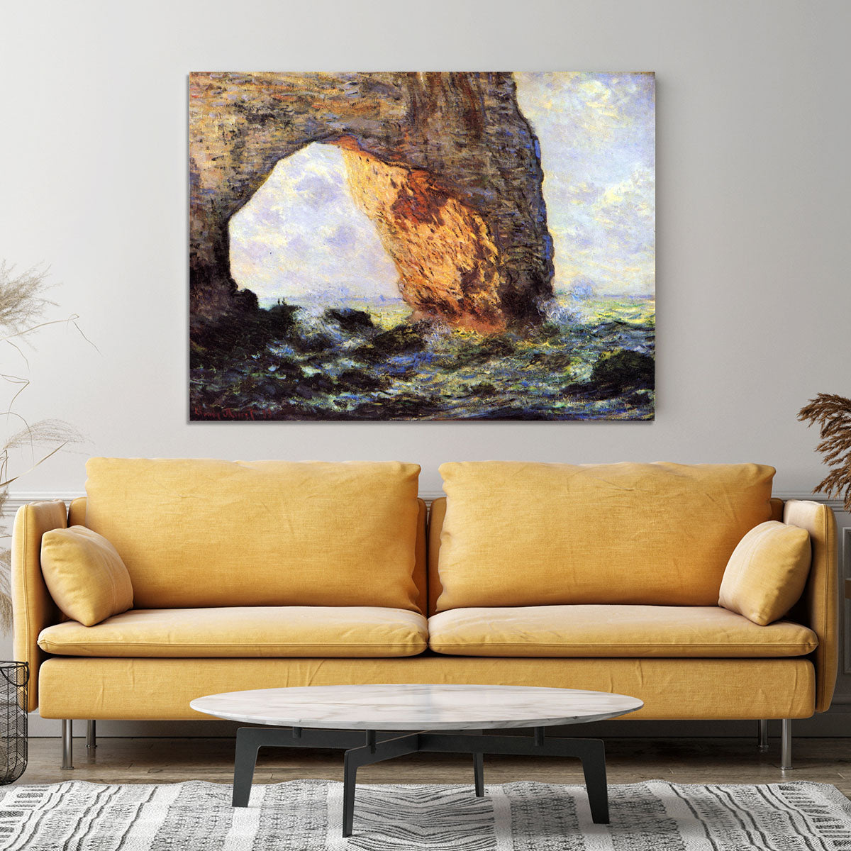 The cliff at Etretat by Monet Canvas Print or Poster - Canvas Art Rocks - 4