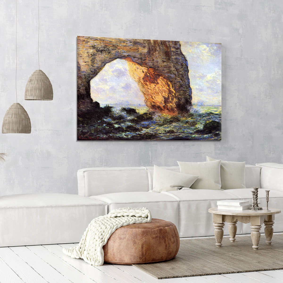 The cliff at Etretat by Monet Canvas Print or Poster - Canvas Art Rocks - 6