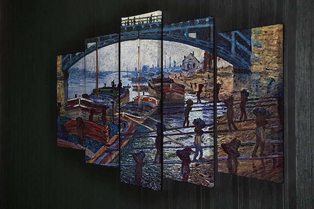 The coal carrier by Monet 5 Split Panel Canvas - Canvas Art Rocks - 2