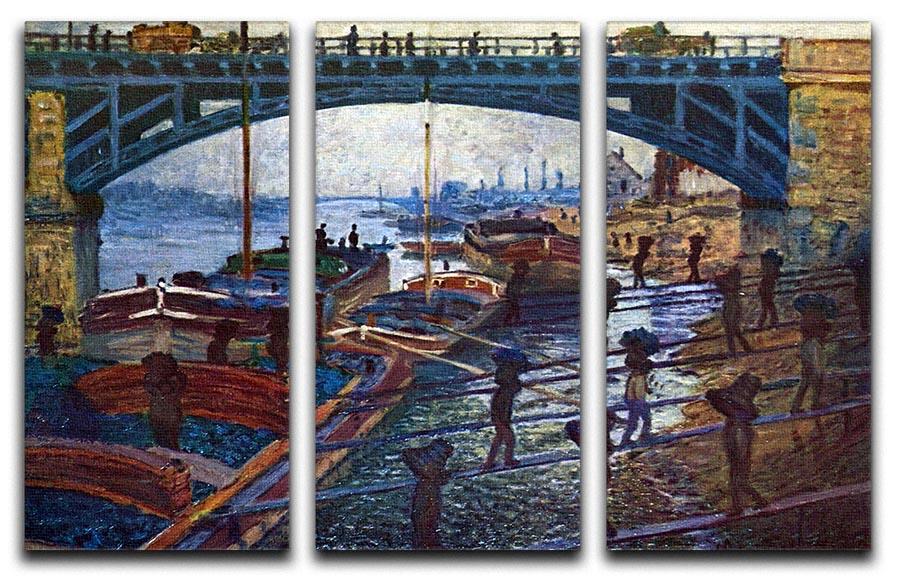 The coal carrier by Monet Split Panel Canvas Print - Canvas Art Rocks - 4
