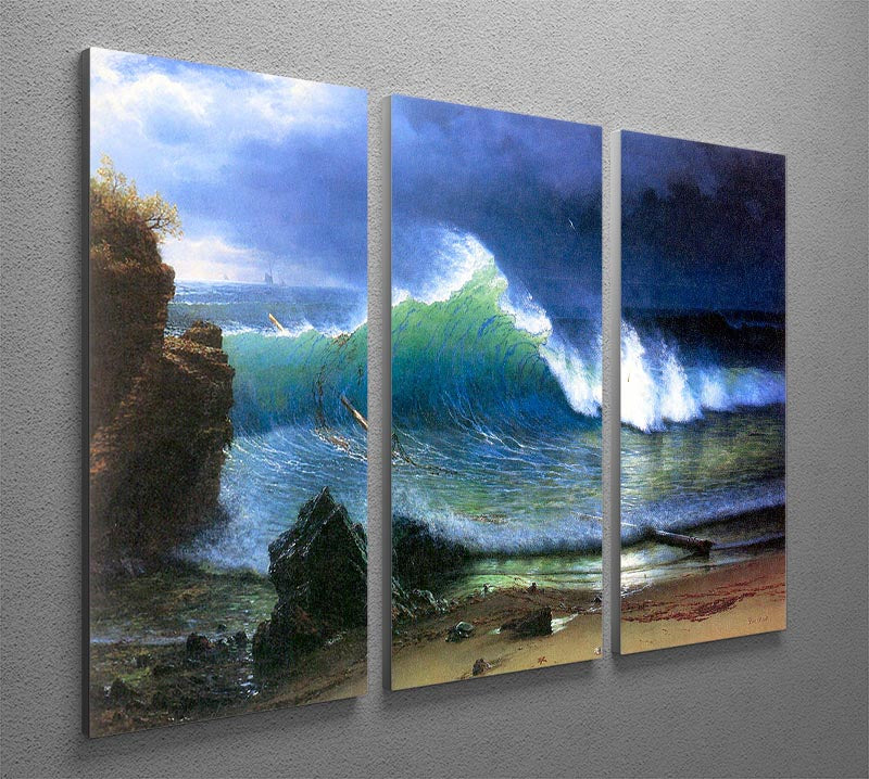 The coast of the Turquoise sea by Bierstadt 3 Split Panel Canvas Print - Canvas Art Rocks - 2