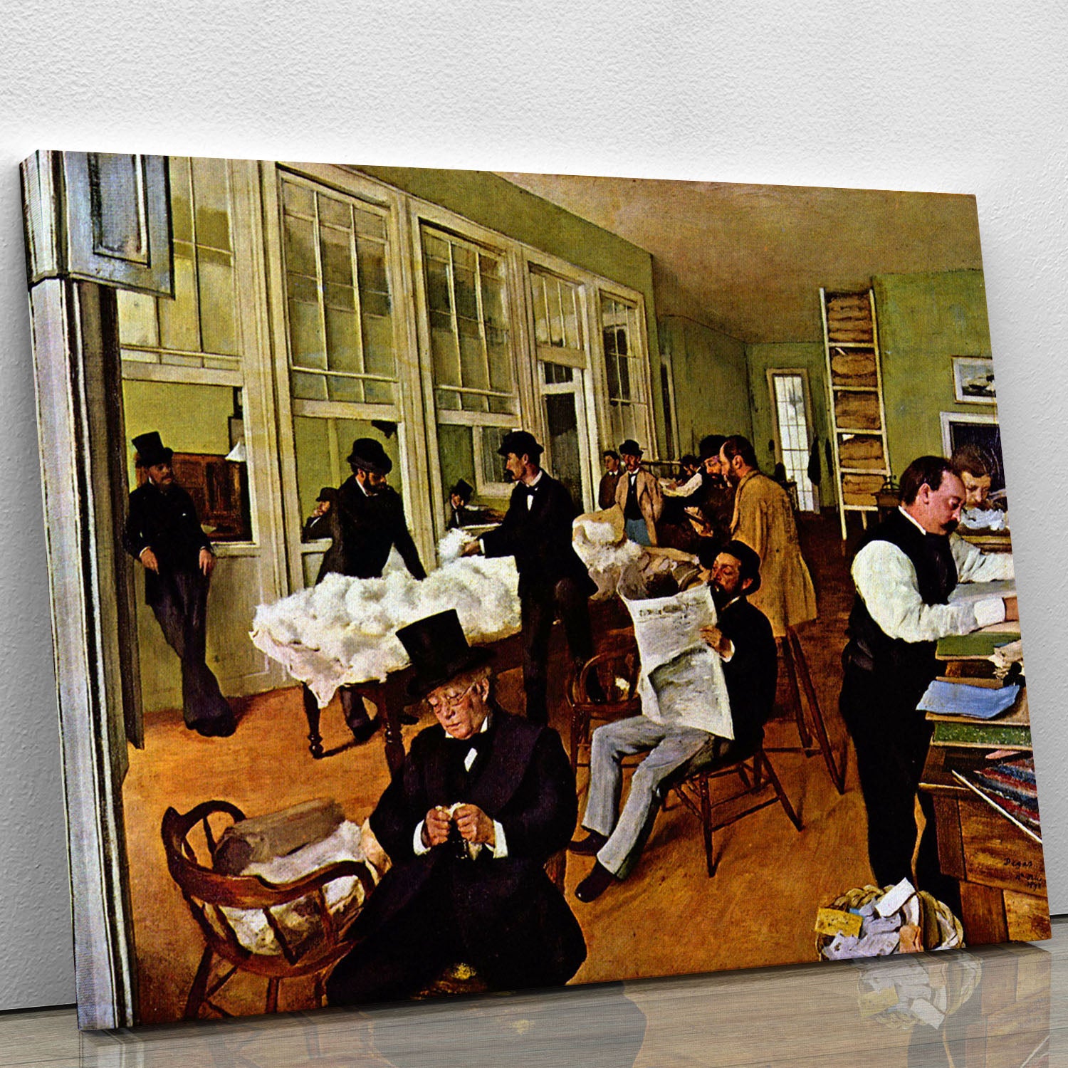 The cotton office in New Orleans by Degas Canvas Print or Poster - Canvas Art Rocks - 1
