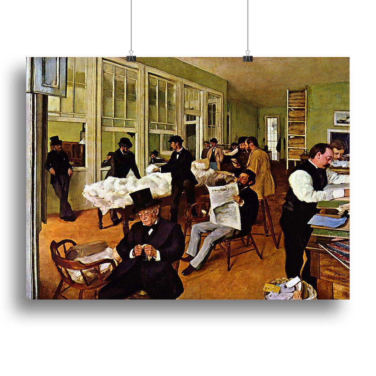 The cotton office in New Orleans by Degas Canvas Print or Poster - Canvas Art Rocks - 2