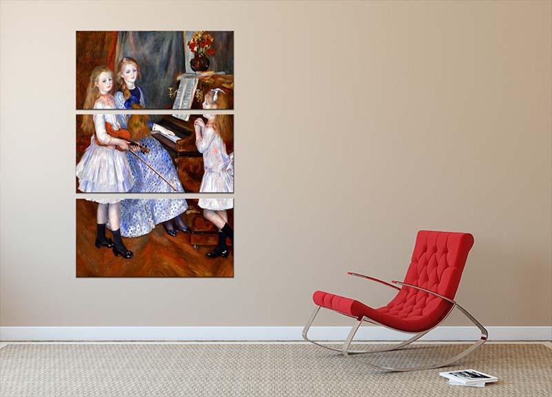 The daughters of Catulle Mendes by Renoir 3 Split Panel Canvas Print - Canvas Art Rocks - 2